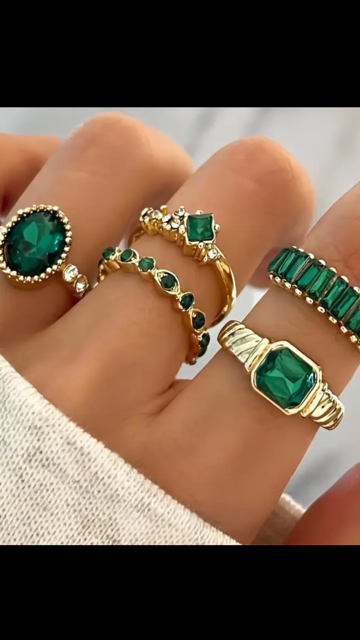Set de bagues Emerald Queen