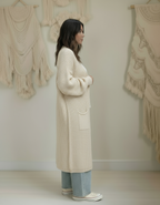 GILET LONG MAILLE ITALIENNE POCHES PIECE UNIQUE