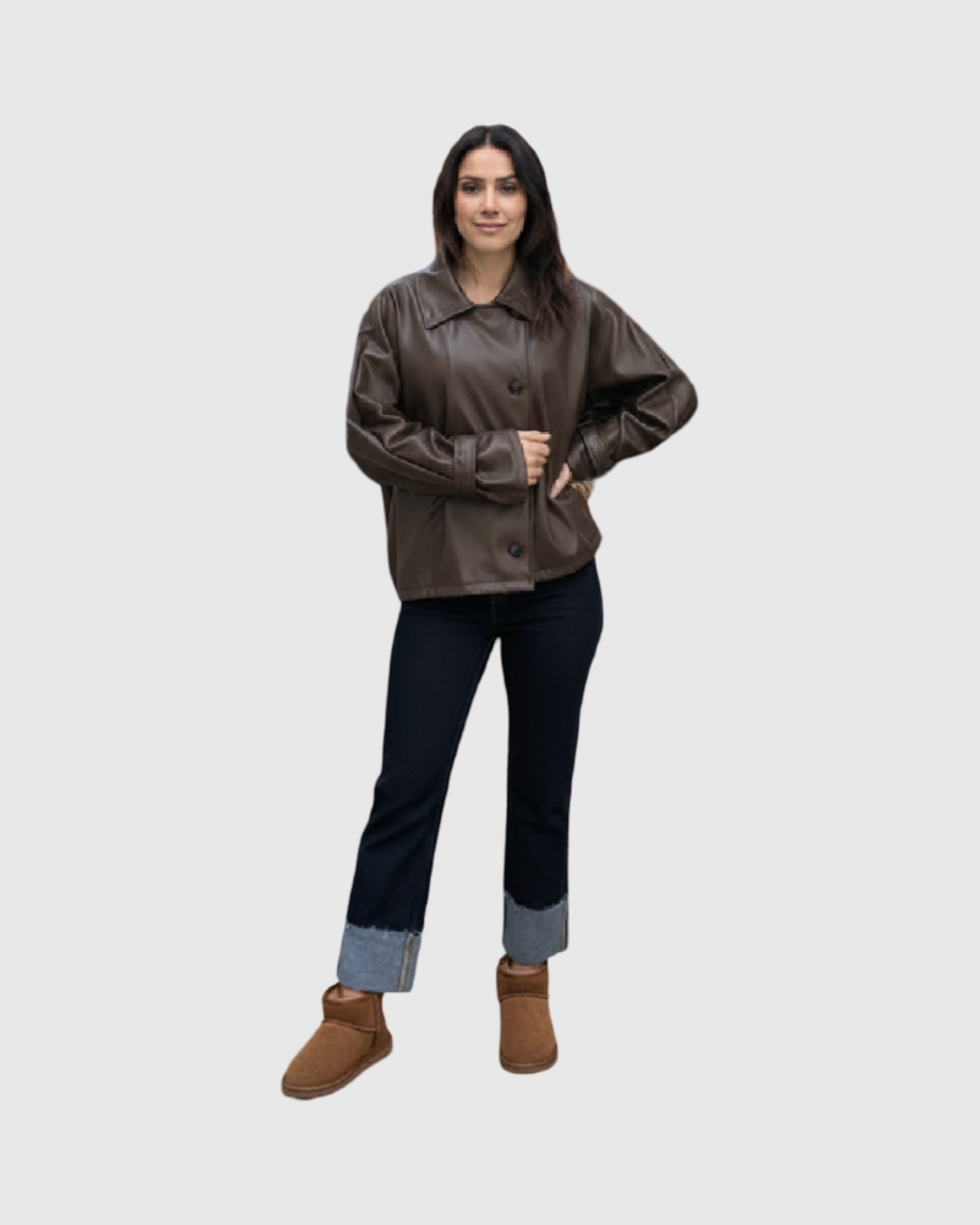 Veste Oversize Effet Cuir Femme – Simili Cuir Premium