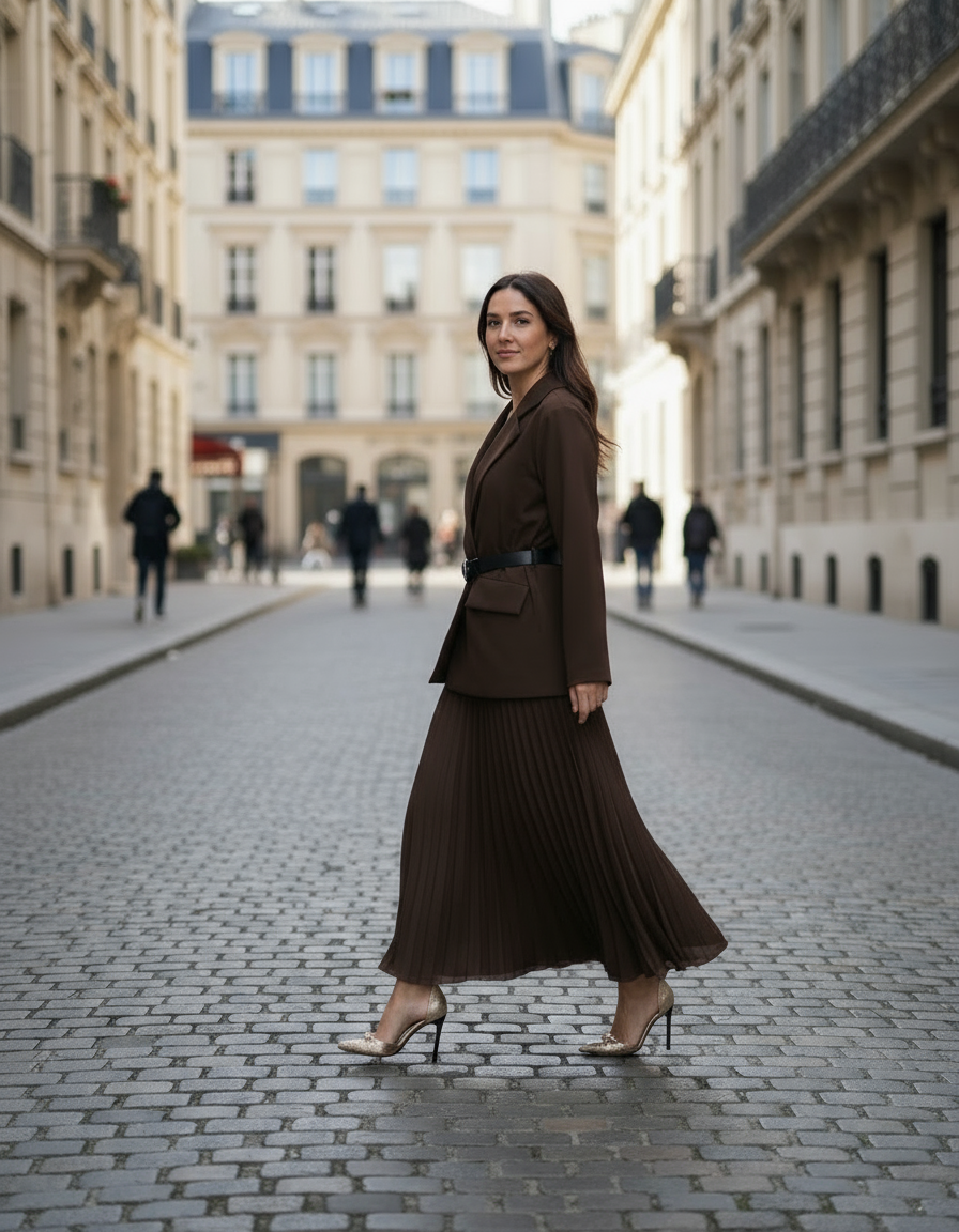 ROBE BLAZER JUPE PLISSE PIECE UNIQUE