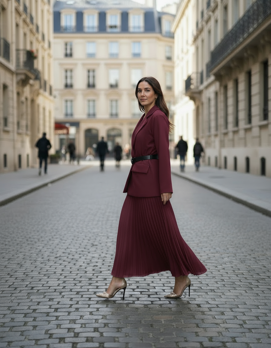 ROBE BLAZER JUPE PLISSE PIECE UNIQUE