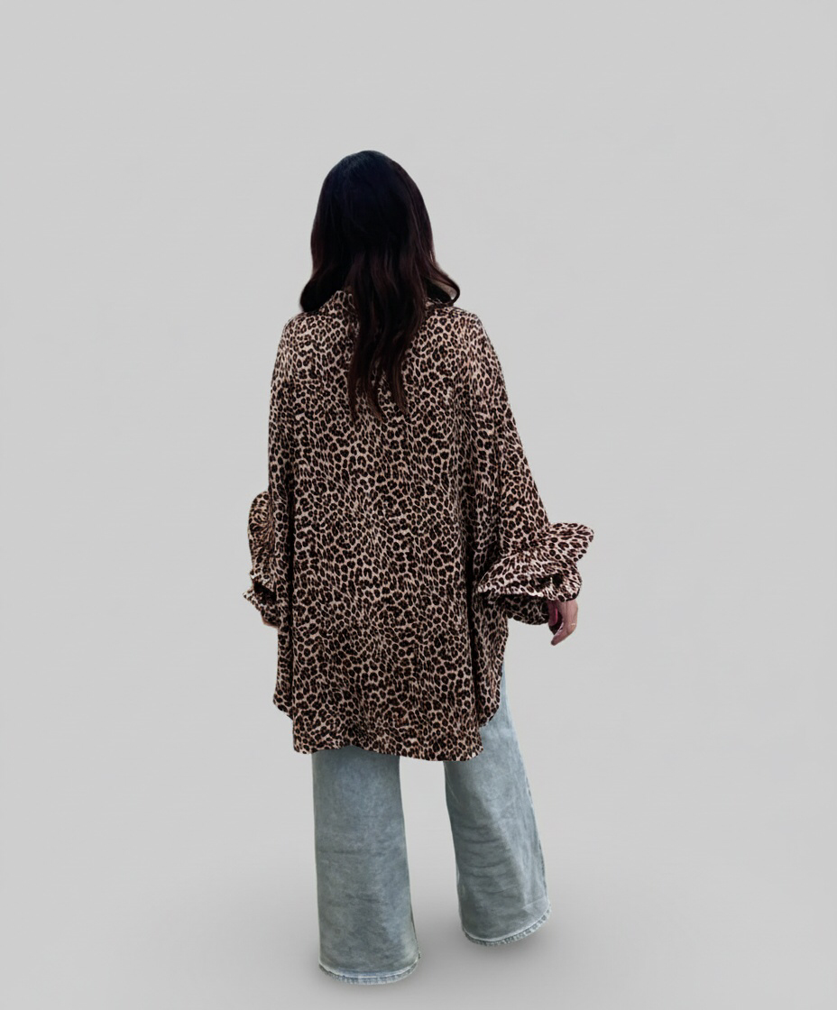 Blouse longue leopard