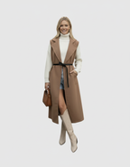 Gilet Long Sans Manches Effet Suédine – Coupe Chic & Moderne