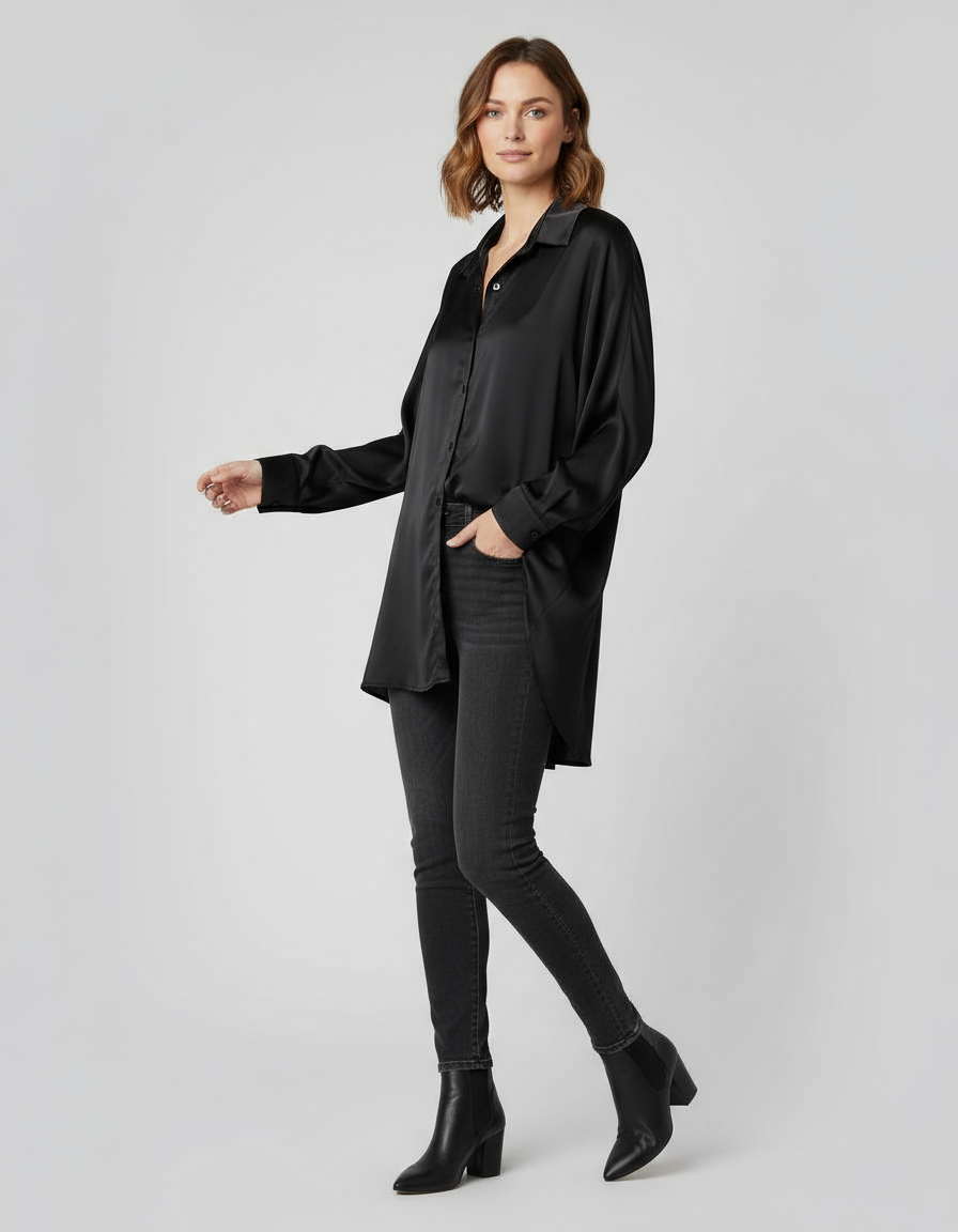 Chemise Serena longue satin