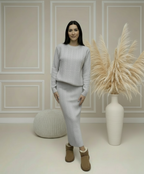 Ensemble maille Louna – Jupe longue & pull assorti – Chic et confortable