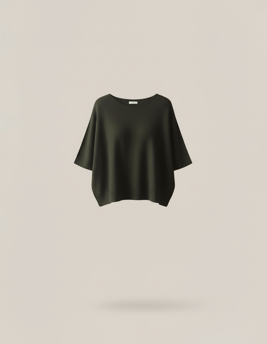 Pull 100% laine femme – Coupe fluide & élégante – kaki