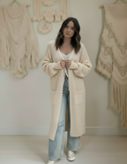 GILET LONG MAILLE ITALIENNE POCHES PIECE UNIQUE