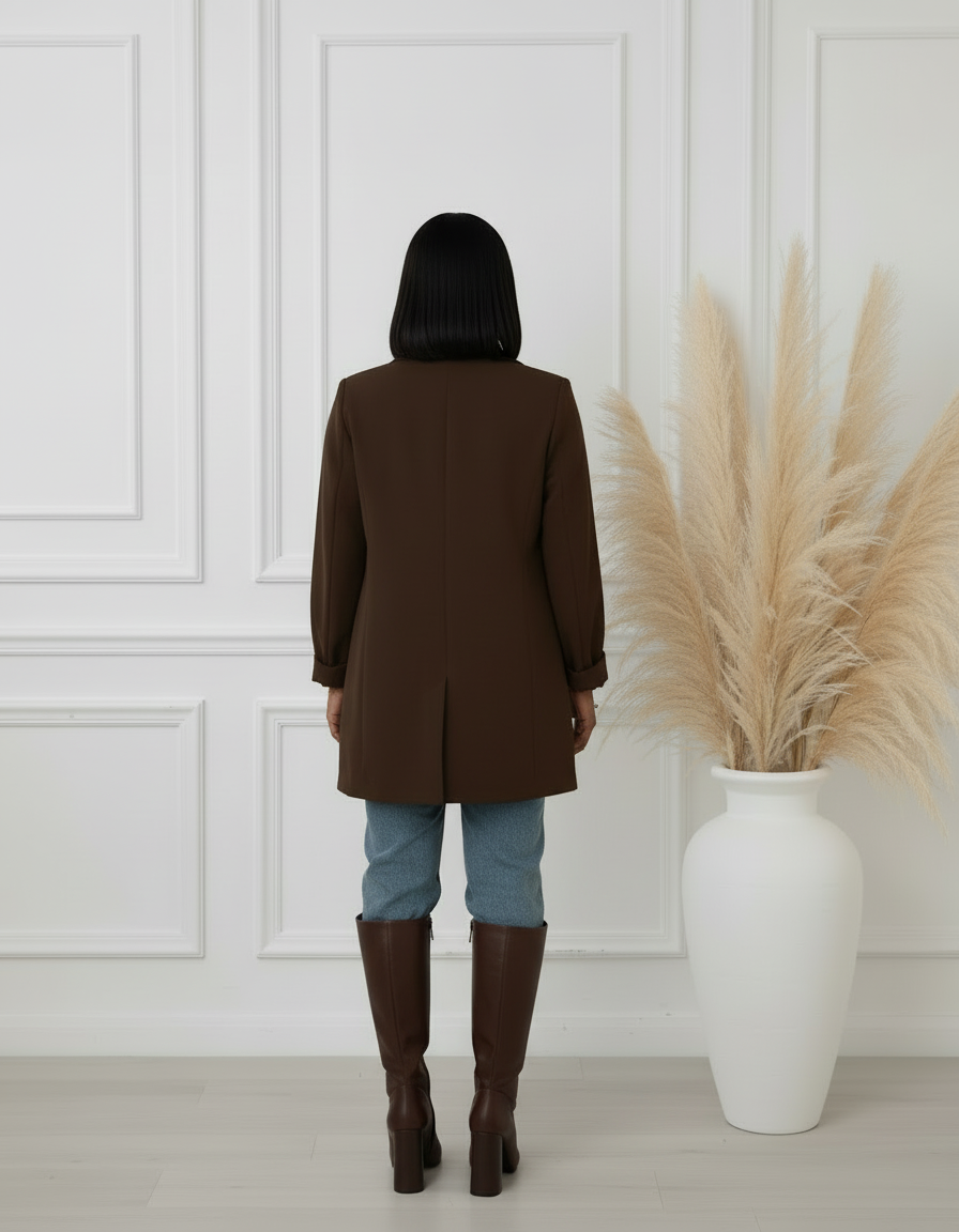 Veste de blazer oversize Chocolat
