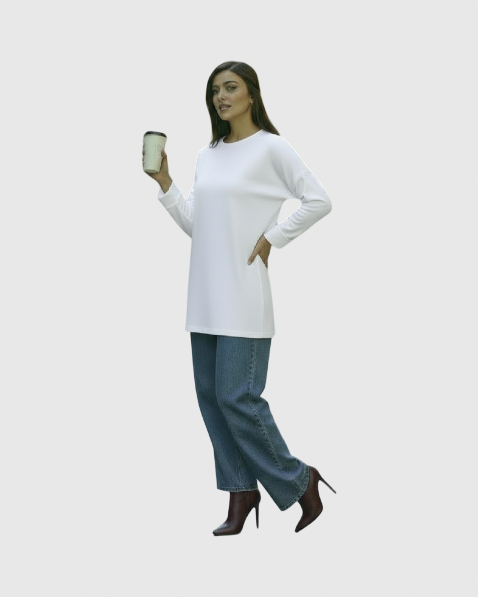 Tee-shirt Oversize Femme – Tissu Épais Effet Sweat (Coupe Fluide ALMA)