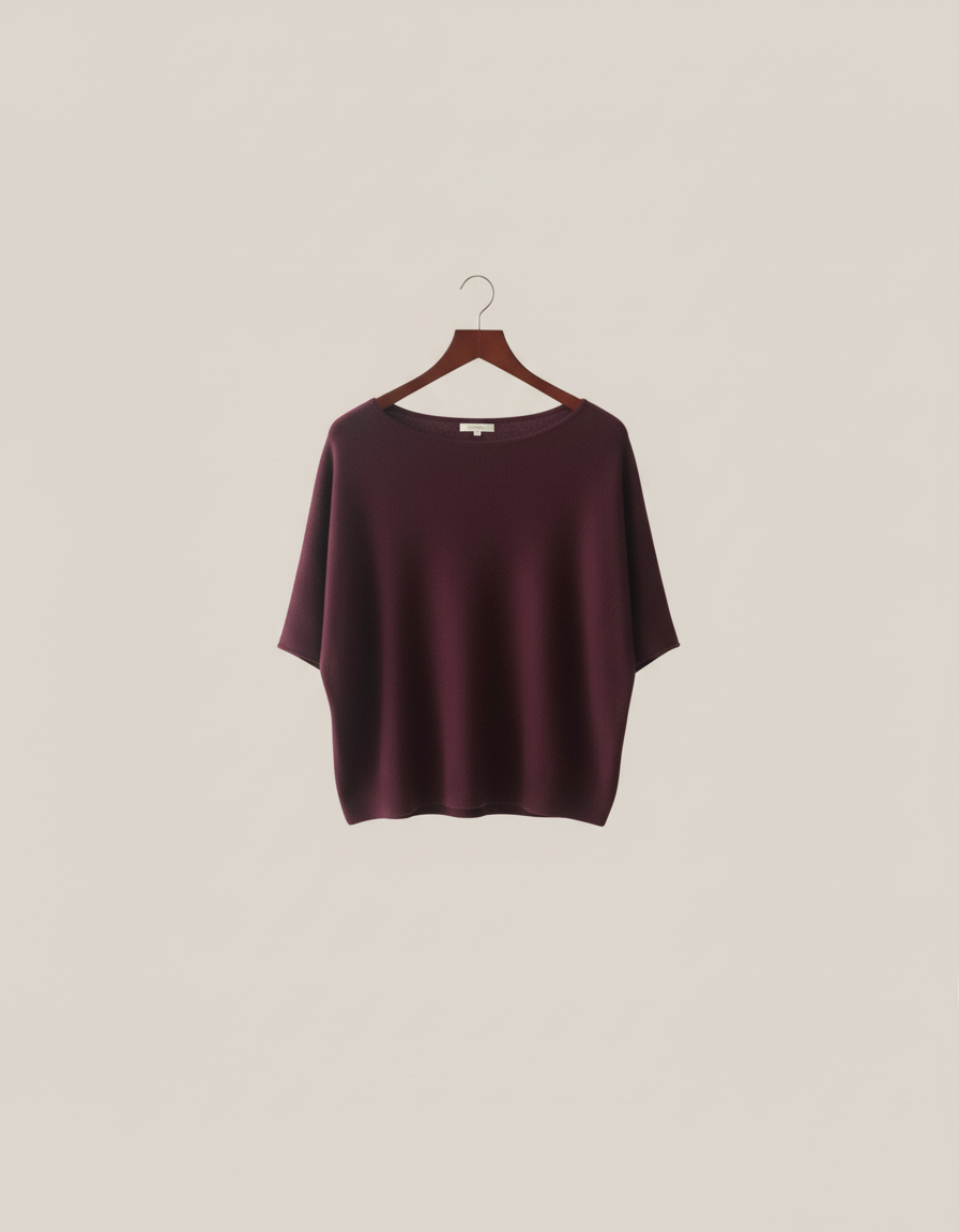 Pull 100% laine femme – Coupe fluide & élégante – Bordeaux