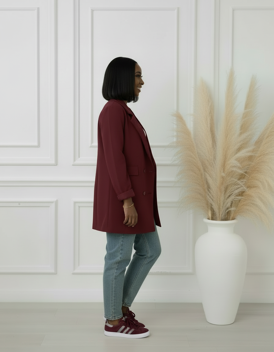 Veste de blazer oversize Bordeaux