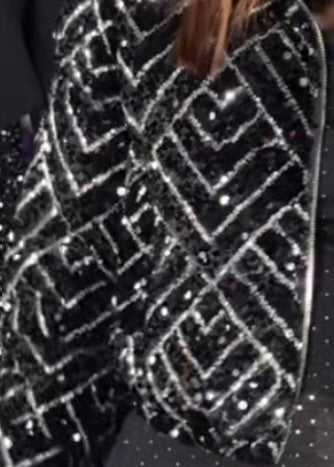 Doudoune “Courchevel Black Diamond” – Strass Luxe