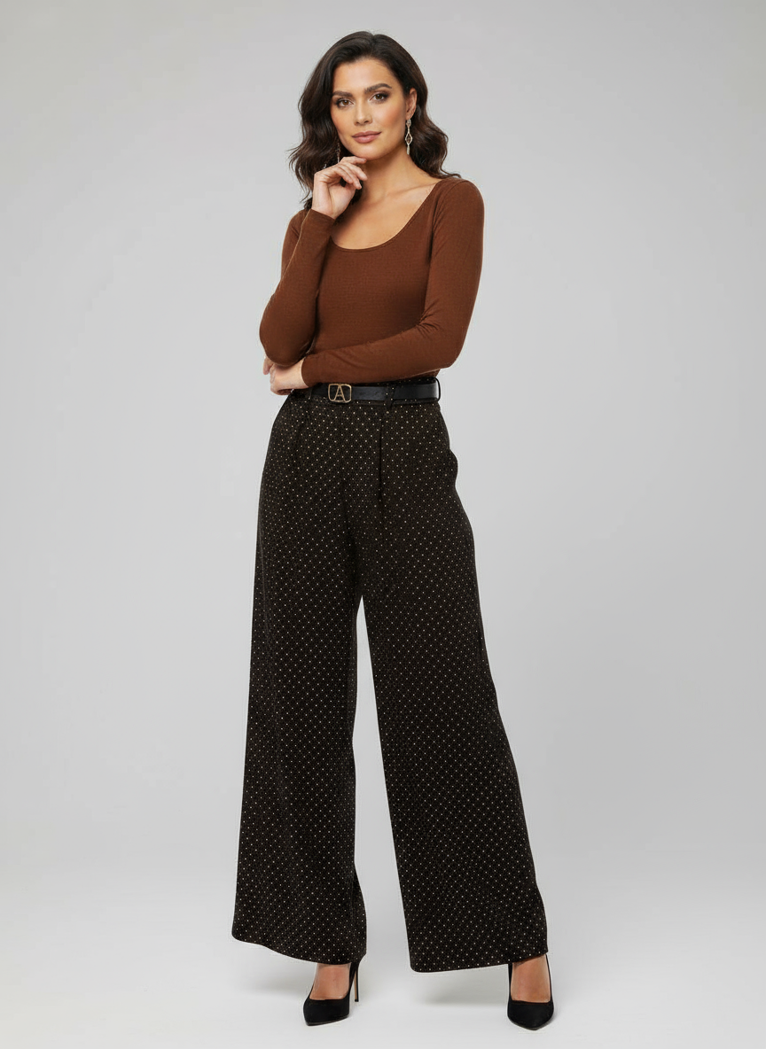 Pantalon palazzo paillettes