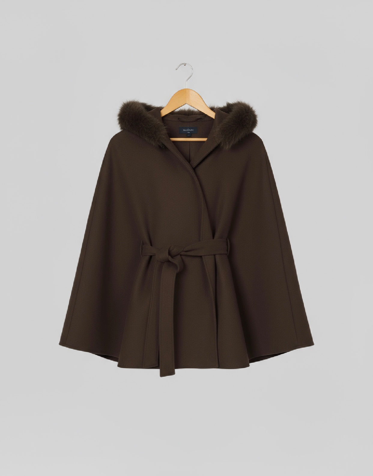 MANTEAU CAPE COL EFFET FOURRURE PIECE UNIQUE