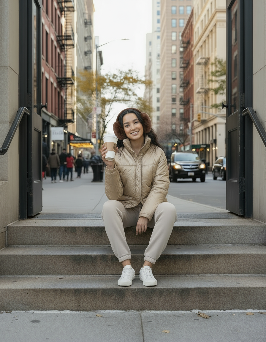 Doudoune chaude effet satiné