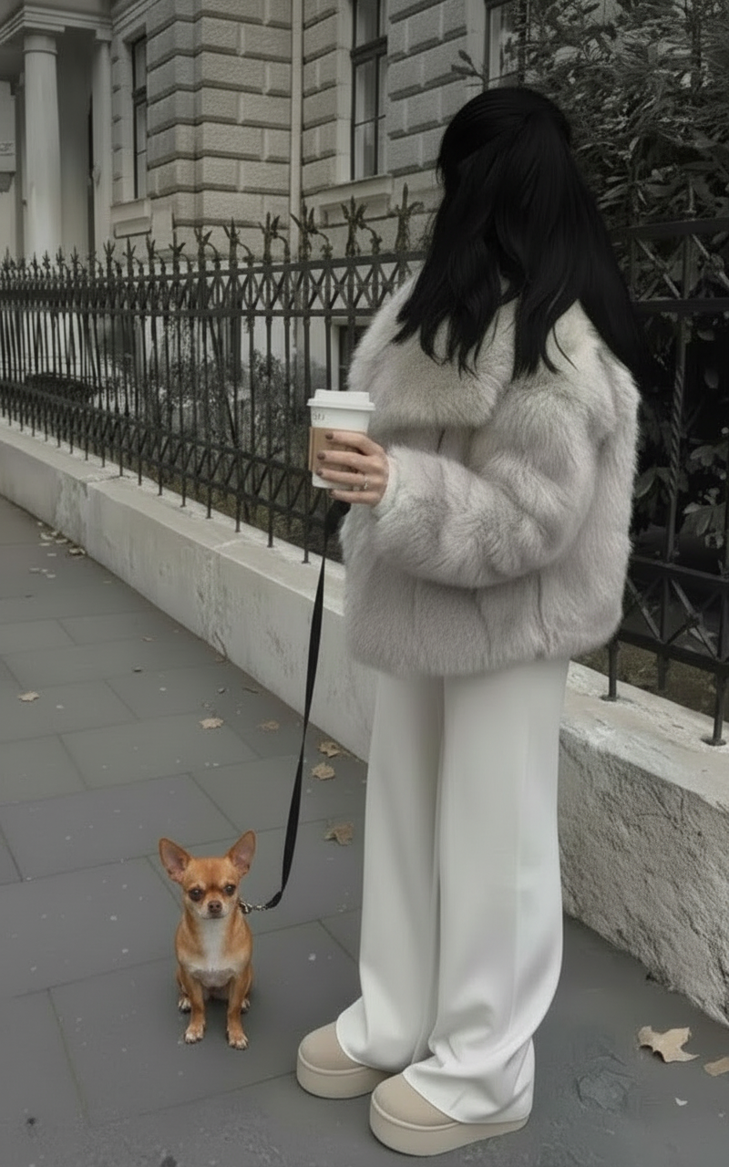 Manteau Diva effet fourrure