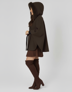 MANTEAU CAPE COL EFFET FOURRURE PIECE UNIQUE