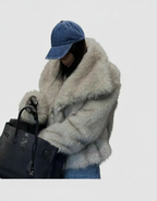 Manteau Diva effet fourrure