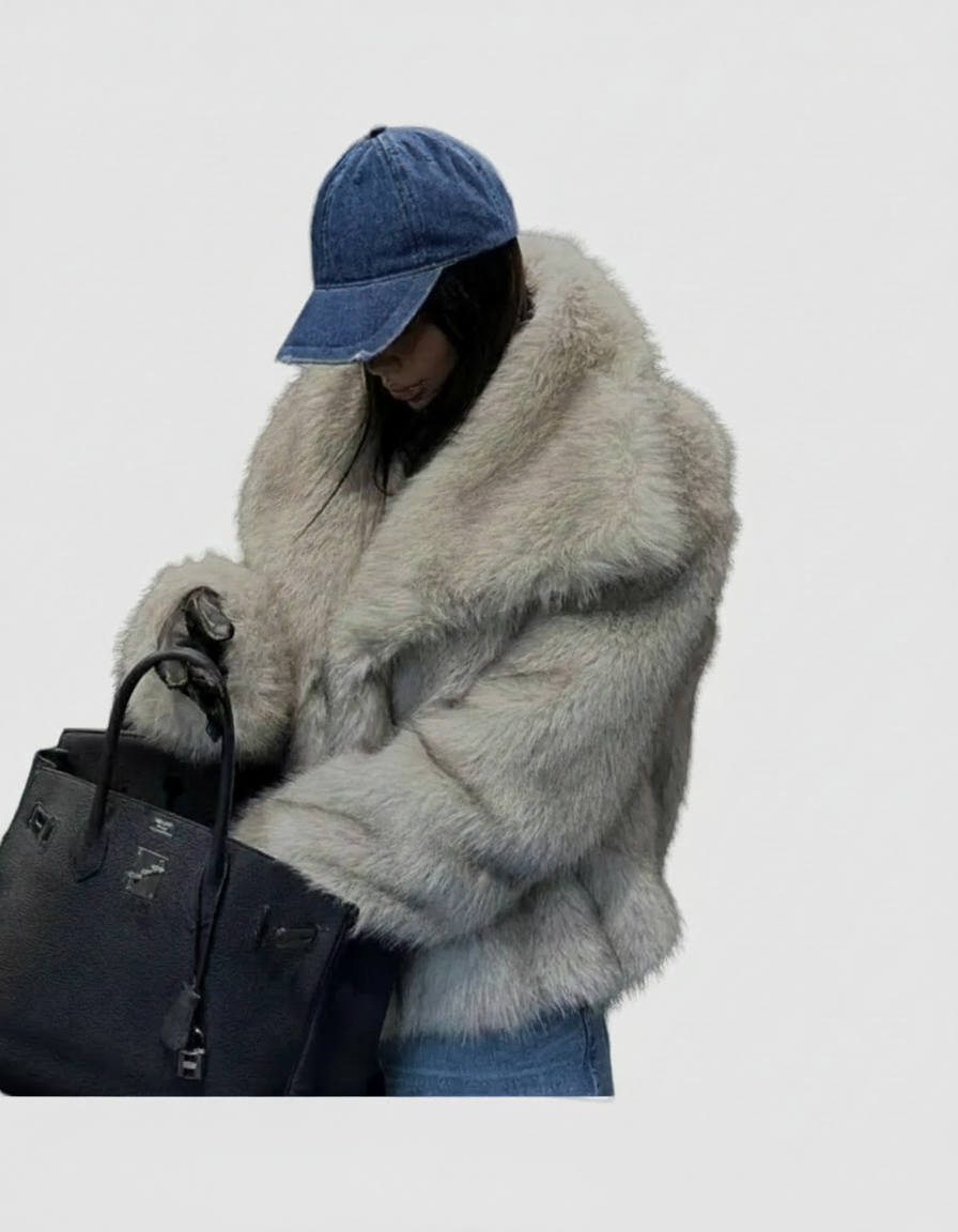 Manteau Diva effet fourrure