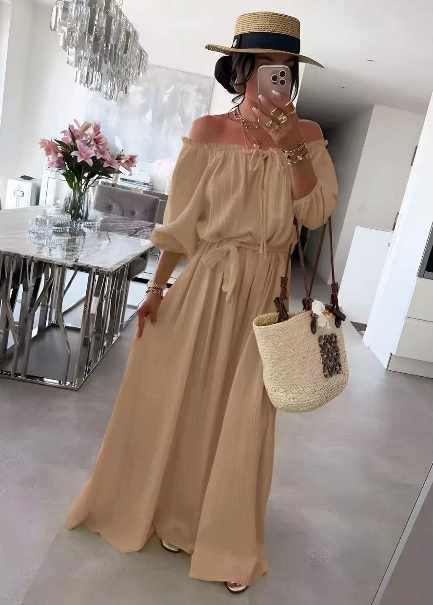 Robe longue bohème Zeina Camel