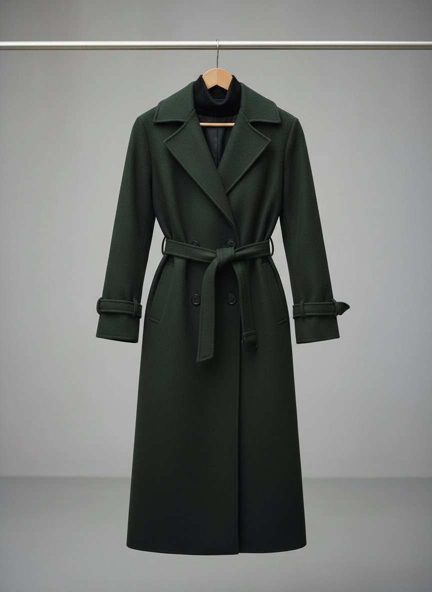 Manteau Clémence Vert sapin Maxi long