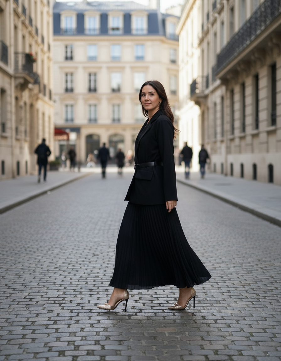 ROBE BLAZER JUPE PLISSE PIECE UNIQUE