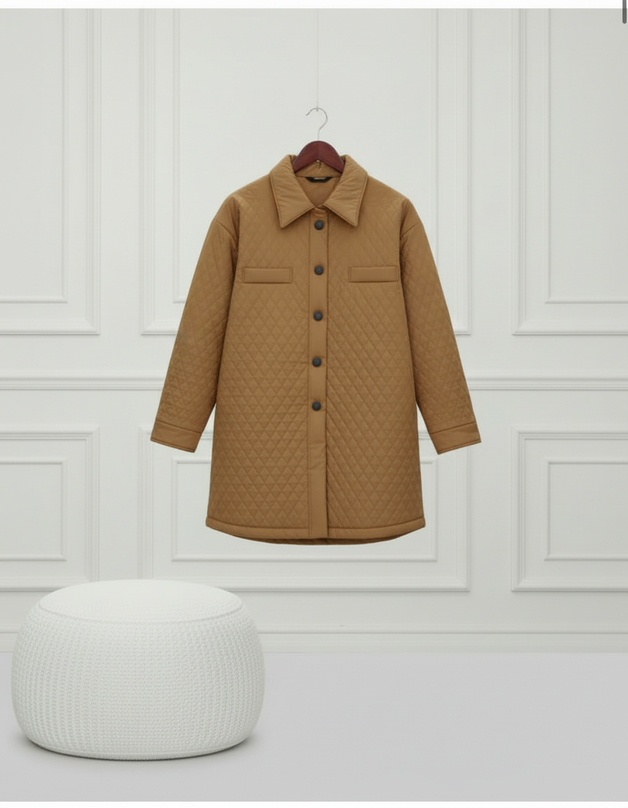 Blouson Matelassé Femme – Coupe Longue Élégante & Légère (Bella Linea)