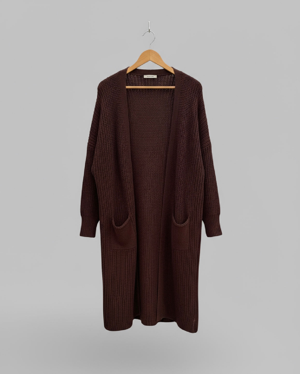 GILET LONG MAILLE ITALIENNE POCHES PIECE UNIQUE