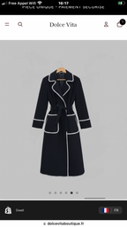 Manteau Long Laine Femme – Détails Contrastés Couture (Made in Italy)