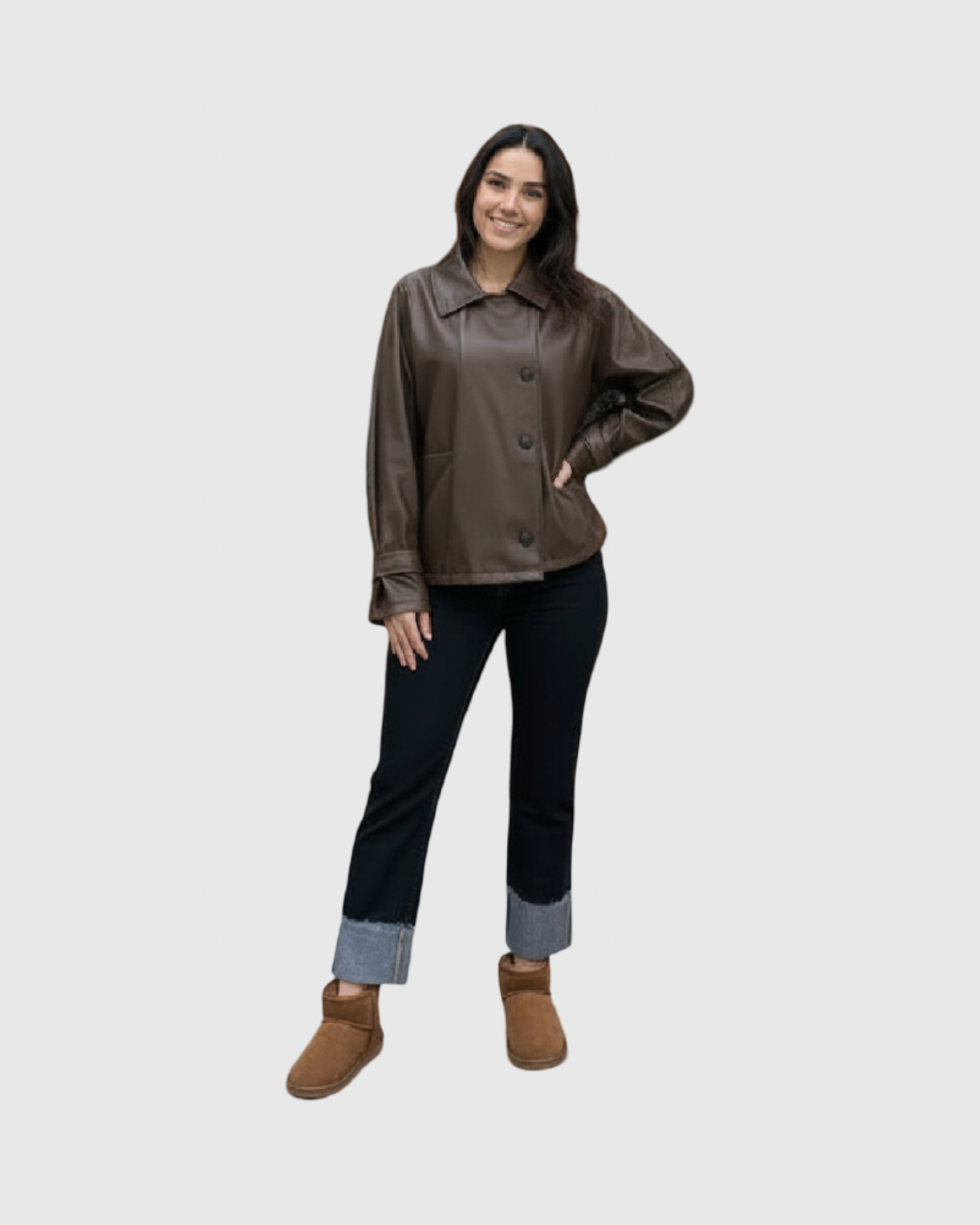 Veste Oversize Effet Cuir Femme – Simili Cuir Premium
