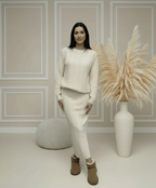 Ensemble maille Louna – Jupe longue & pull assorti – Chic et confortable