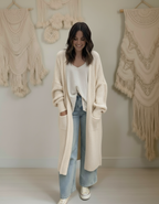 GILET LONG MAILLE ITALIENNE POCHES PIECE UNIQUE