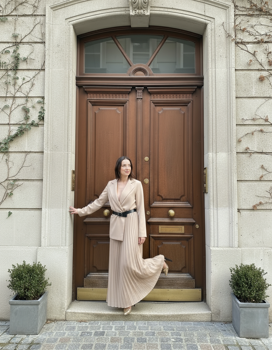 ROBE BLAZER JUPE PLISSE PIECE UNIQUE