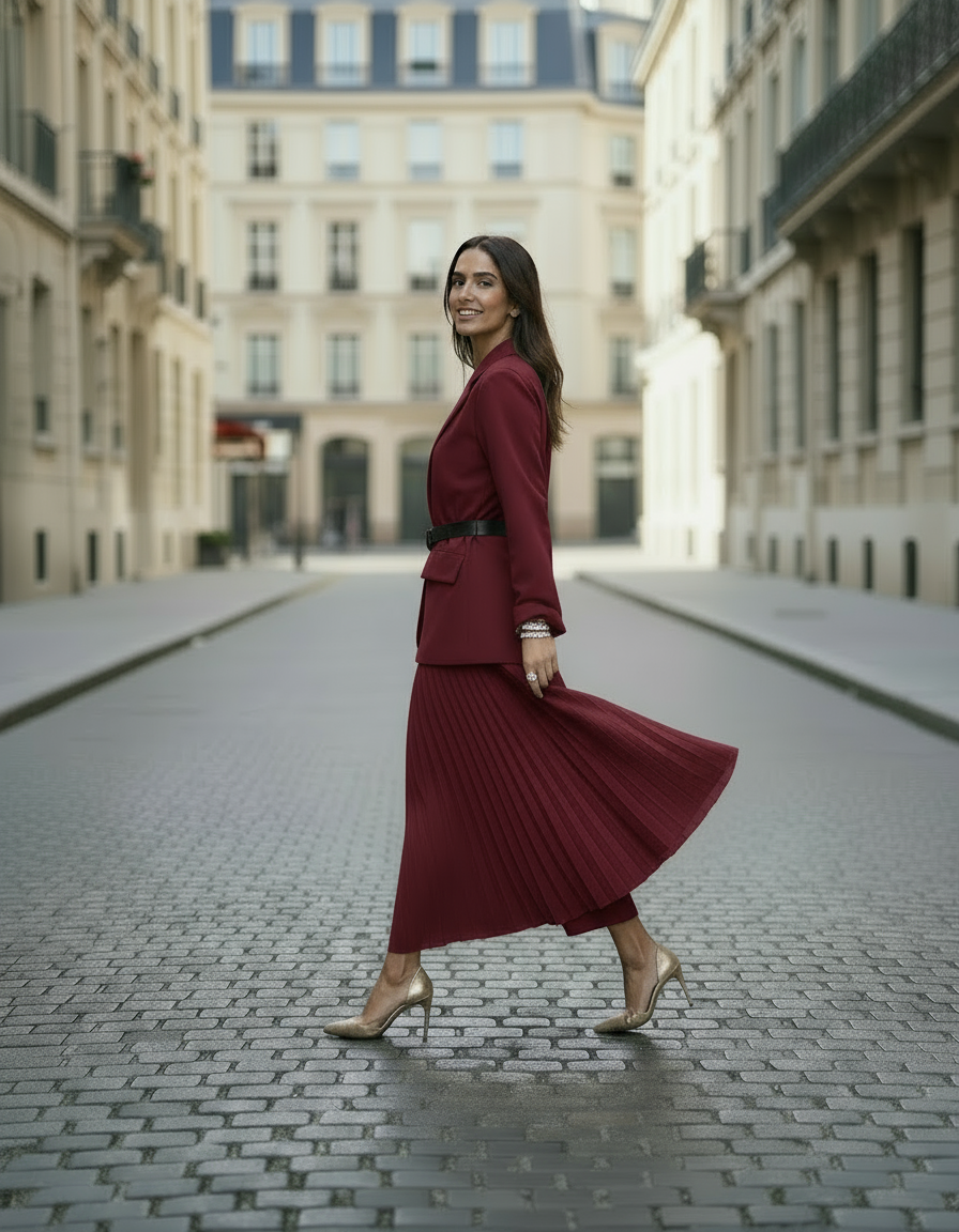 ROBE BLAZER JUPE PLISSE PIECE UNIQUE