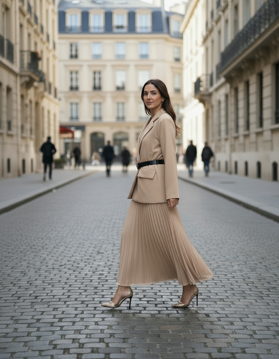 ROBE BLAZER JUPE PLISSE PIECE UNIQUE