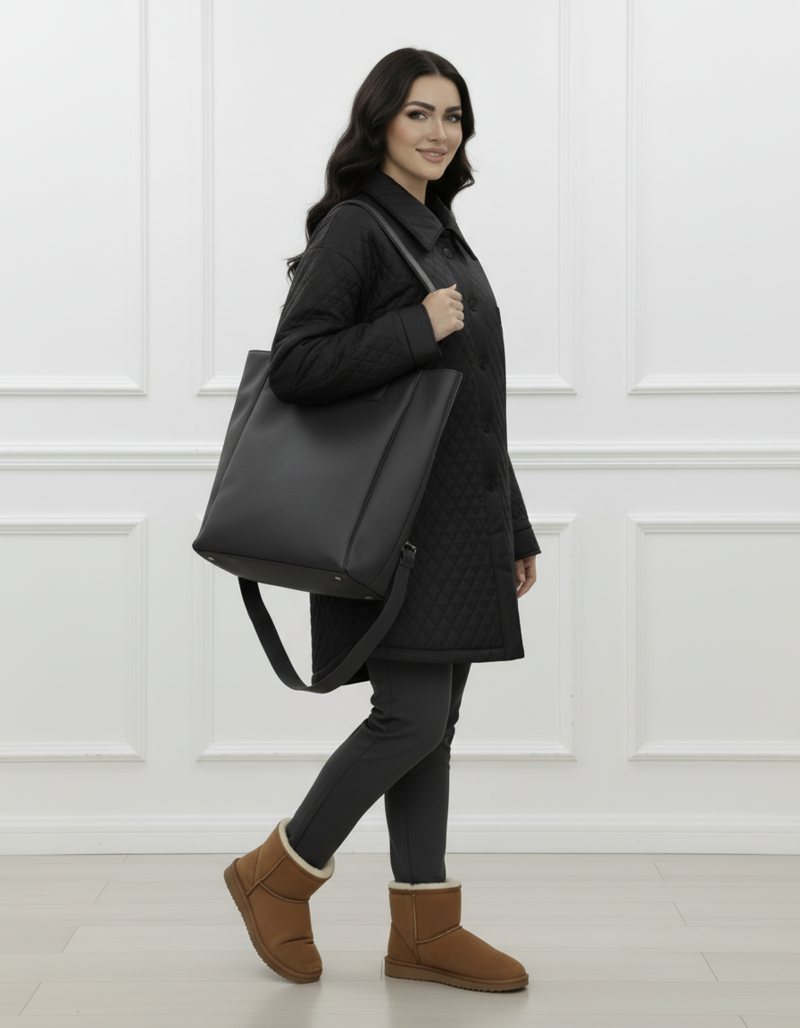 Blouson Matelassé Femme – Coupe Longue Élégante & Légère (Bella Linea)