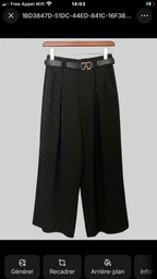 Pantalon ÉLYA Noir  Full Strass – Taille Haute Fluide Chic du 34 au 44