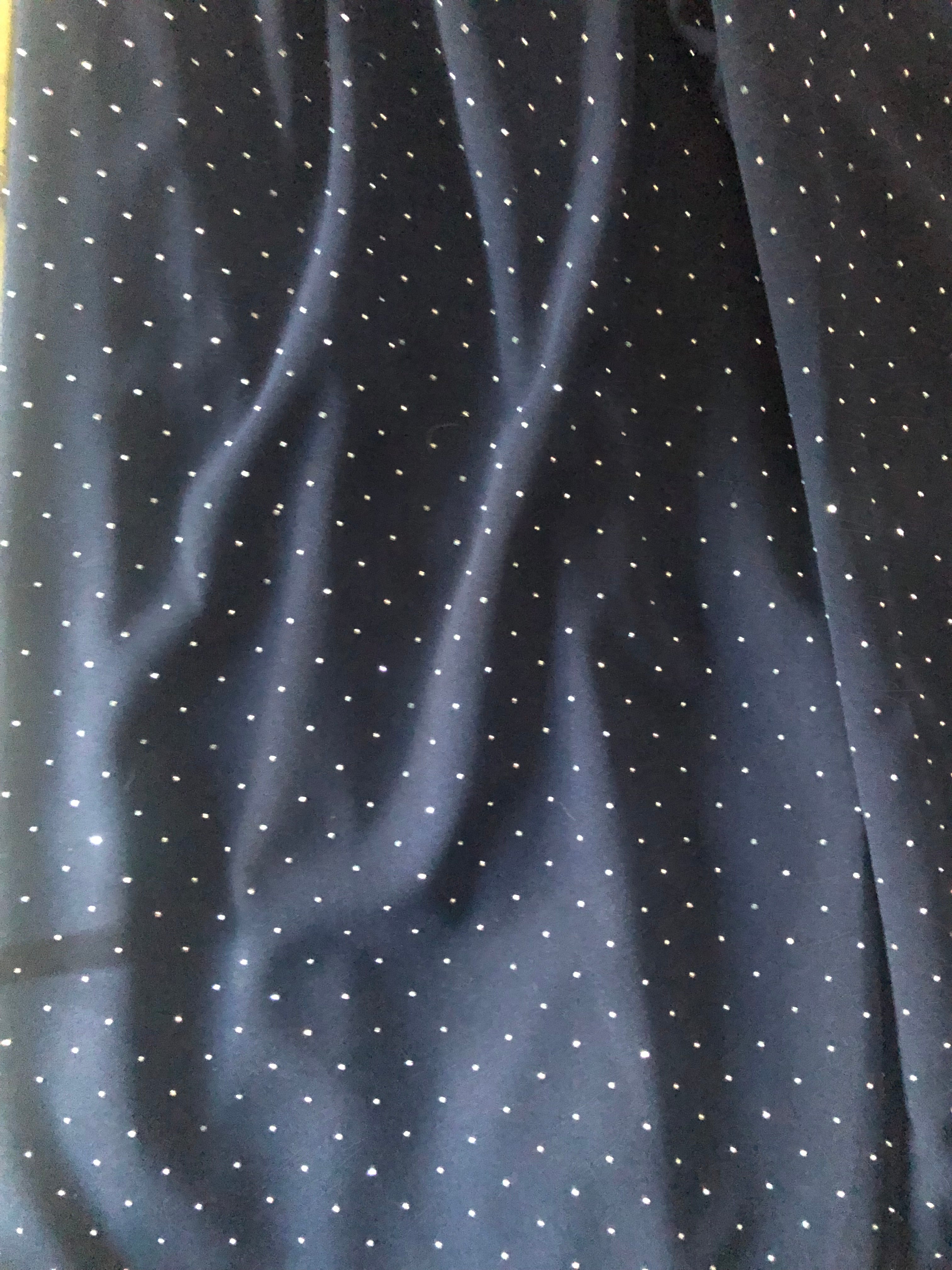 Pantalon ÉLYA Marine Full Strass – Taille Haute Fluide Chic du 34 au 44