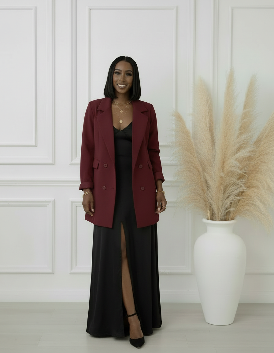 Veste de blazer oversize Bordeaux