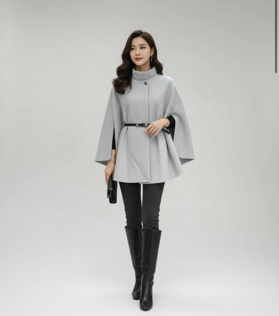 CAPE COL MONTANT CEINTURE PIECE UNIQUE