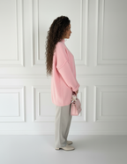 Pull Chiara Oversize Col Montant Femme – Maille Couture, Longue ou Courte Style Cocooning Chic