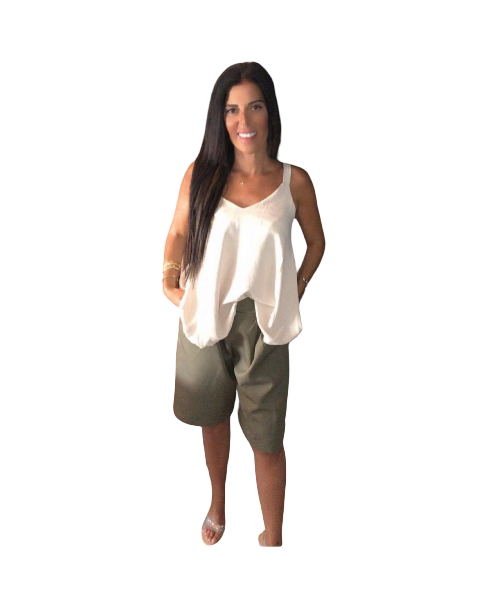 Débardeur fluide -Crème - Taille 34 à 50