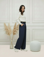 Pantalon Palazzo Taille Haute Femme – Coupe Fluide & Chic
