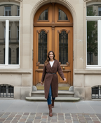 Manteau Long Laine Brossée Femme – Made in Italy (Coupe Chic & Oversize)