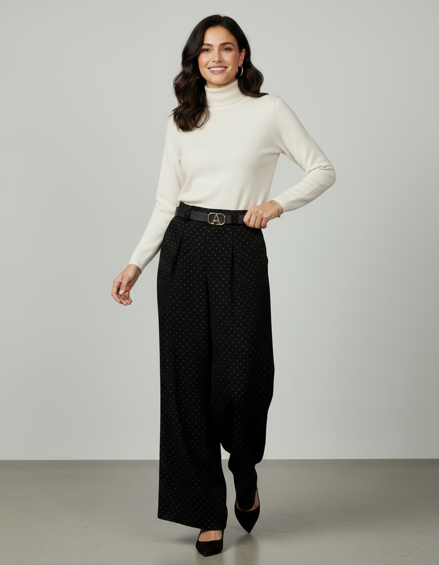Pantalon palazzo paillettes