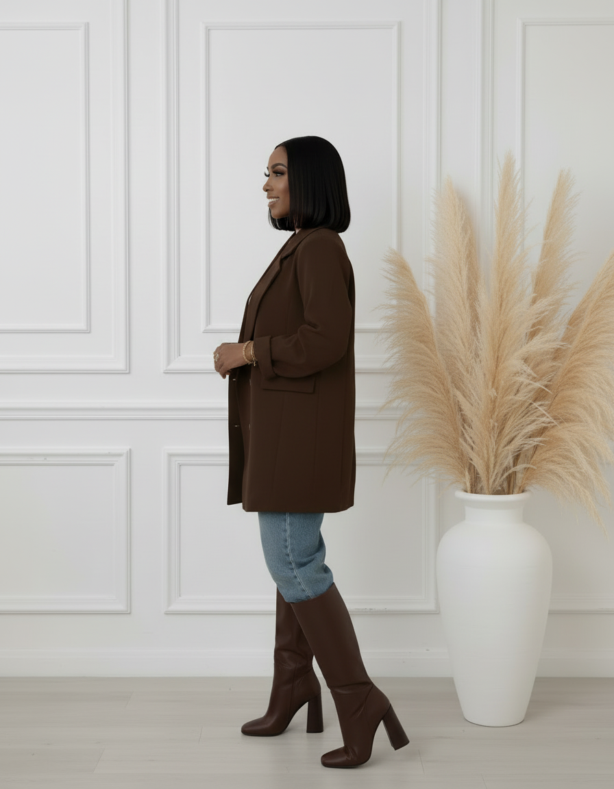 Veste de blazer oversize Chocolat