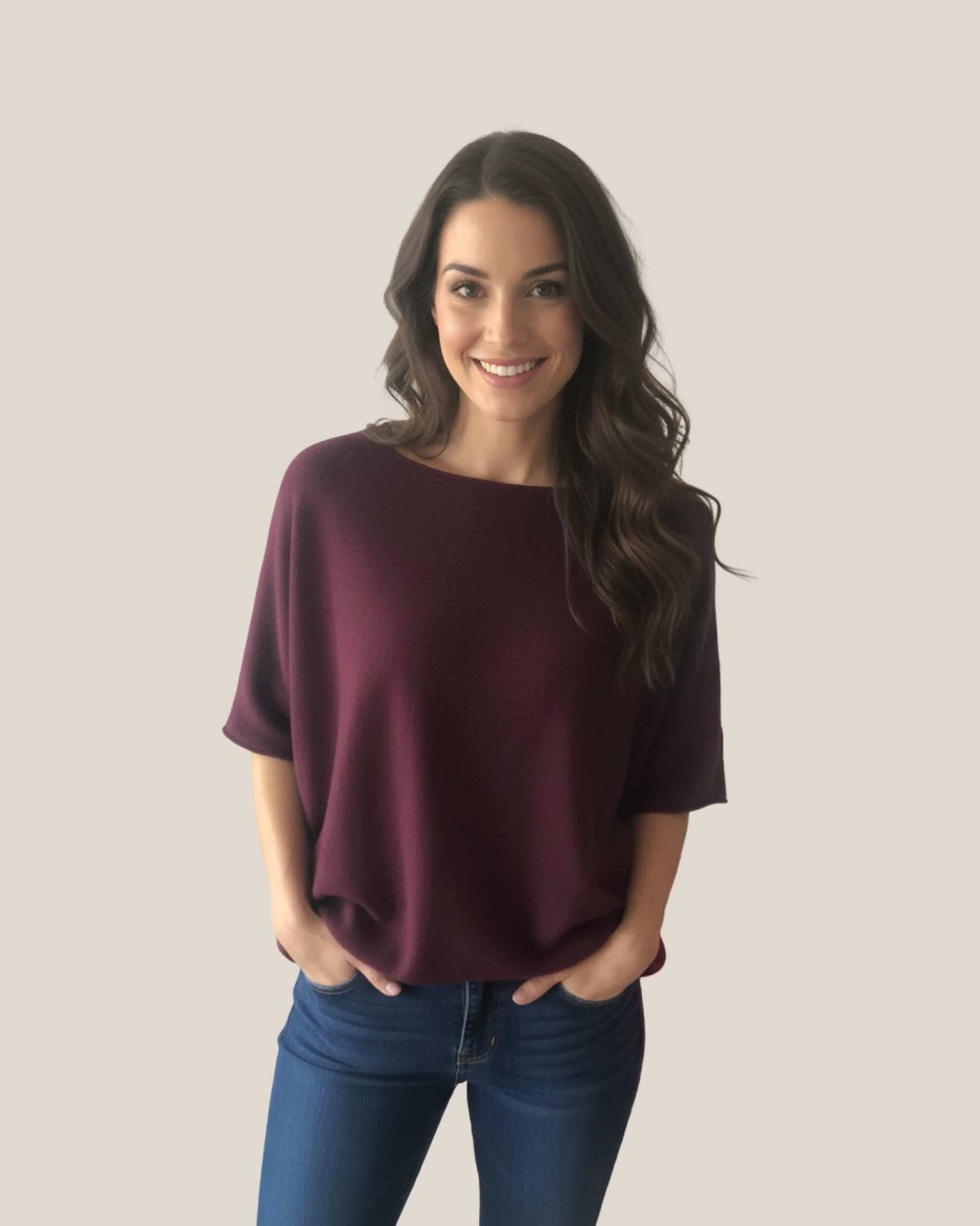 Pull 100% laine femme – Coupe fluide & élégante – Bordeaux