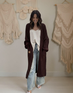 GILET LONG MAILLE ITALIENNE POCHES PIECE UNIQUE