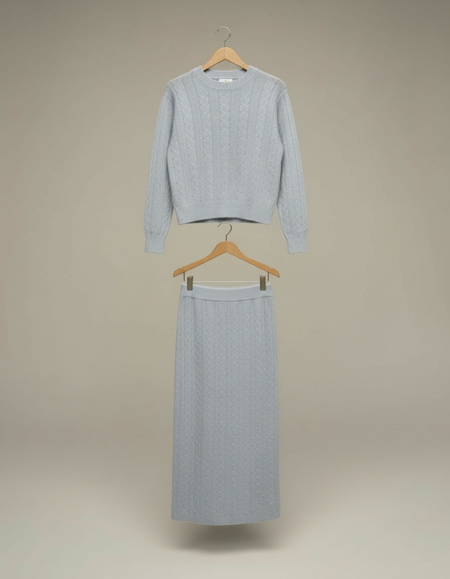 Ensemble maille Louna – Jupe longue & pull assorti – Chic et confortable