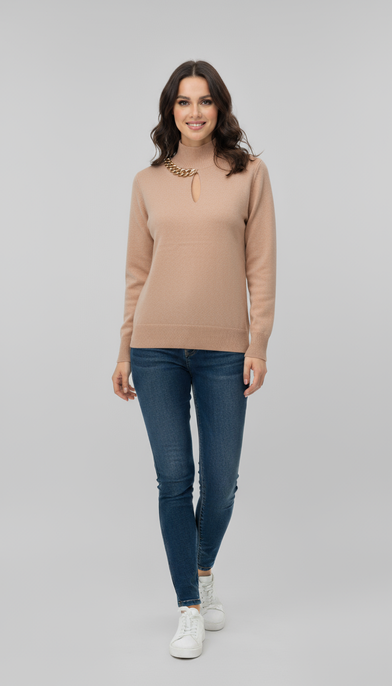 Pull chaud bijoux chaine